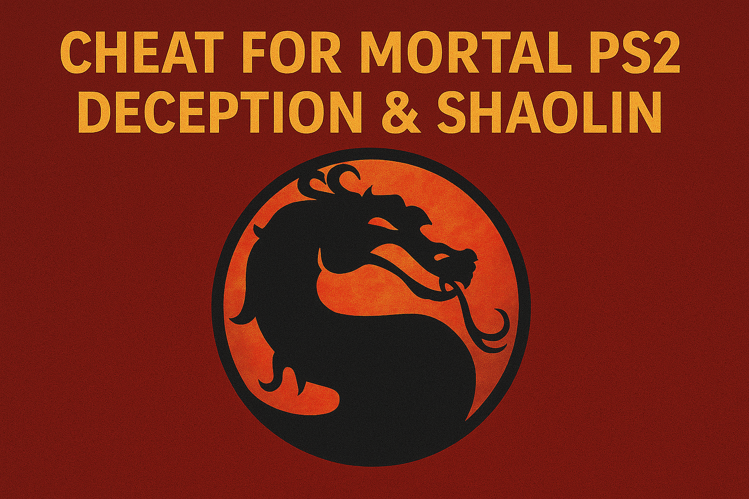 Cheat for Mortal Kombat Ps2 Deception & Shaolin