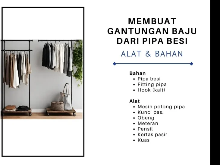 cara membuat gantungan baju dari pipa besi