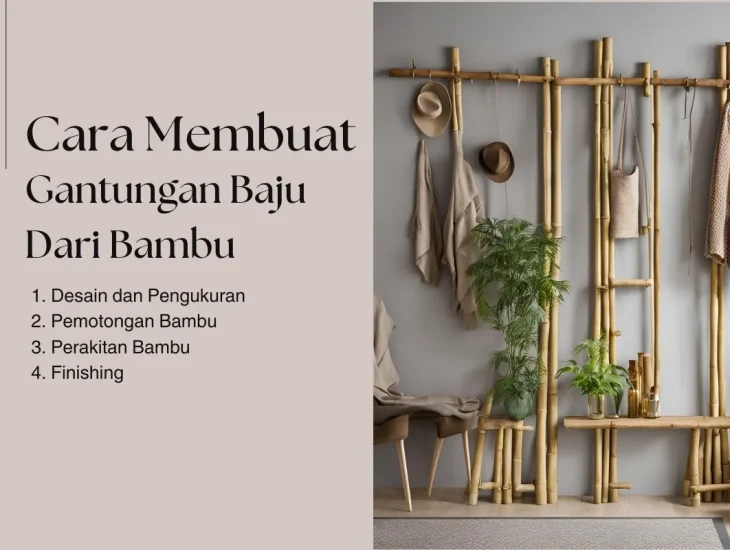cara membuat gantungan baju dari bambu