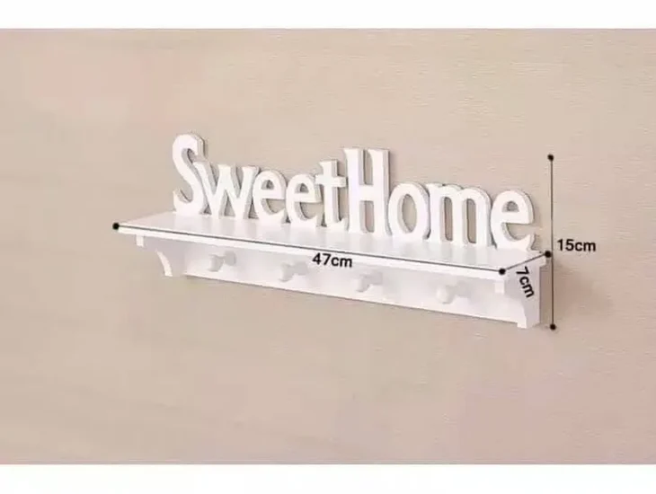 Gantungan baju dinding tempel bertulis sweet home